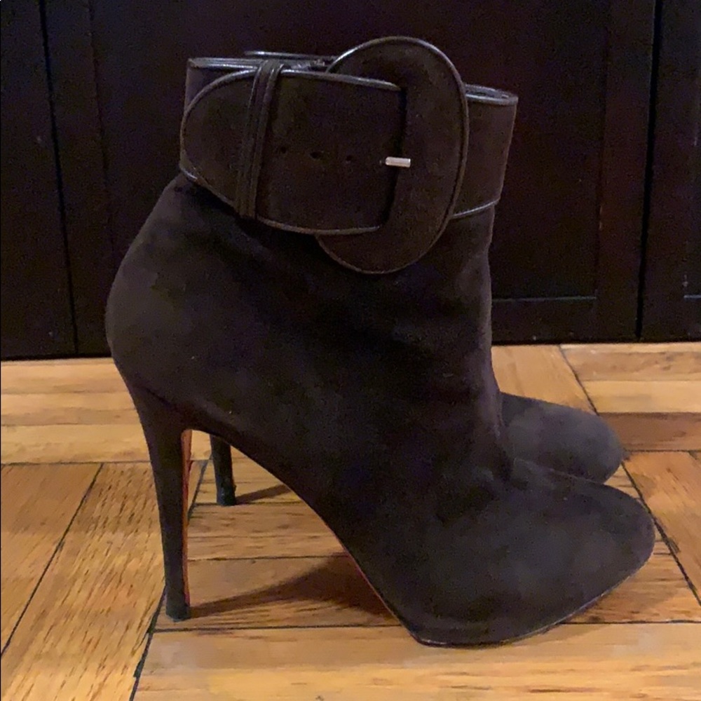 COPY - Christian Louboutin suede chocolate brown …